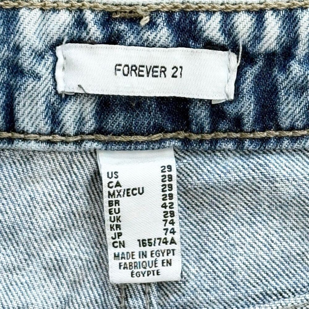 Forever 21 Acid Wash High Waist Wide Leg Jeans Sz 29 - Picture 7 of 10